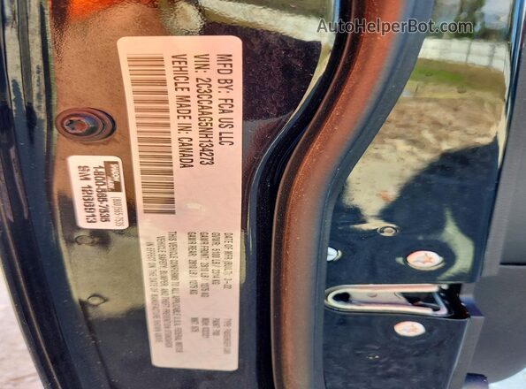2C3CCAAG5NH134273 2022 CHRYSLER 300 Black VIN კოდის სტიკერის ხედი