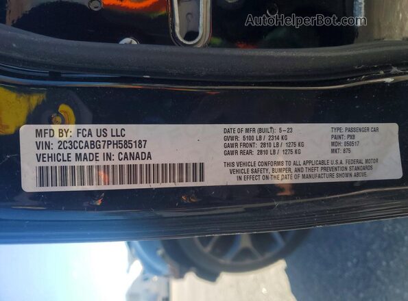 2C3CCABG7PH585187 2023 CHRYSLER 300 Черный Вид наклейки с VIN-кодом