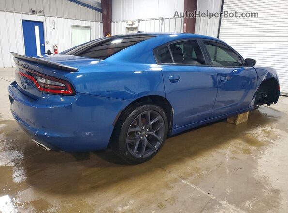 2C3CDXBG0MH504767 2021 DODGE CHARGER Синий Задняя правая четверть
