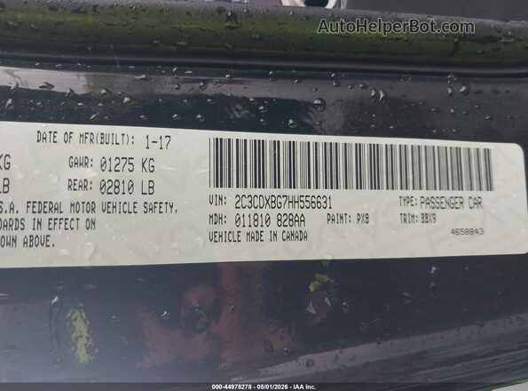 2C3CDXBG7HH556631 2017 DODGE CHARGER Черный Вид подкапотного пространства