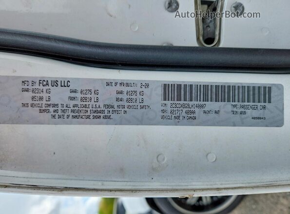 2C3CDXBG9LH140007 2020 DODGE CHARGER Белый Вид подкапотного пространства