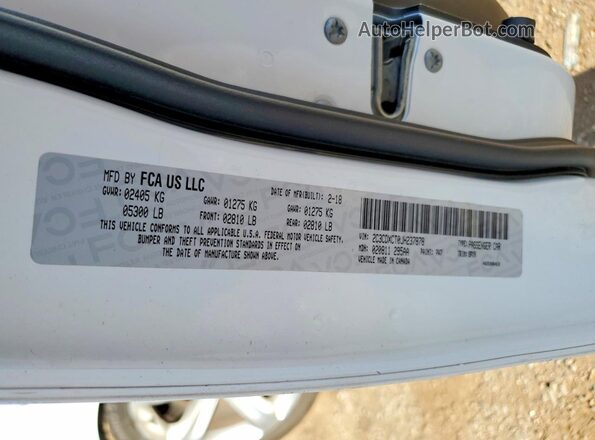 2C3CDXCT0JH237878 2018 DODGE CHARGER White ძრავის განყოფილების ხედი