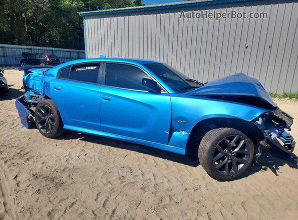2C3CDXCT2KH570195 2019 DODGE CHARGER Синий Передняя правая четверть