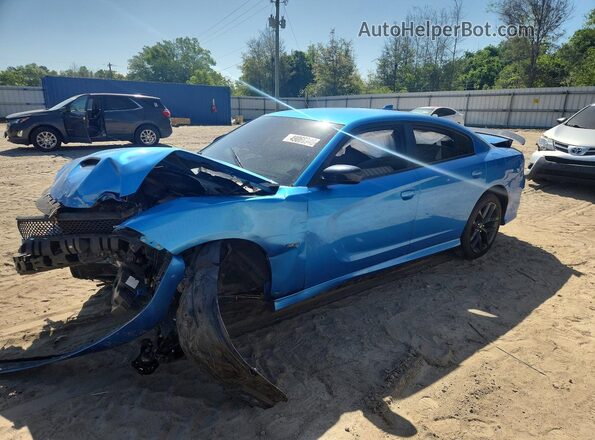 2C3CDXCT2KH570195 2019 DODGE CHARGER Синий Передняя левая четверть