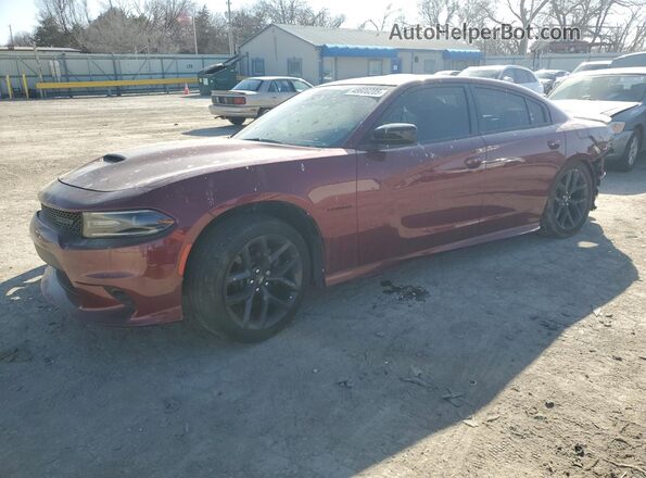 2C3CDXCT2LH211785 2020 DODGE CHARGER Burgundy წინა მარცხენა ხედი სამი მეოთხედიდან