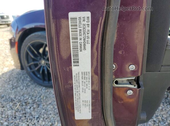 2C3CDXCT2NH246443 2022 DODGE CHARGER Purple VIN კოდის სტიკერის ხედი