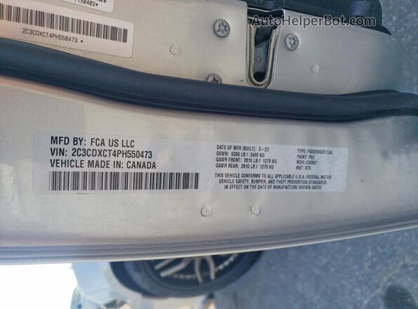 2C3CDXCT4PH550473 2023 DODGE CHARGER Silver Вид підкапотного простору