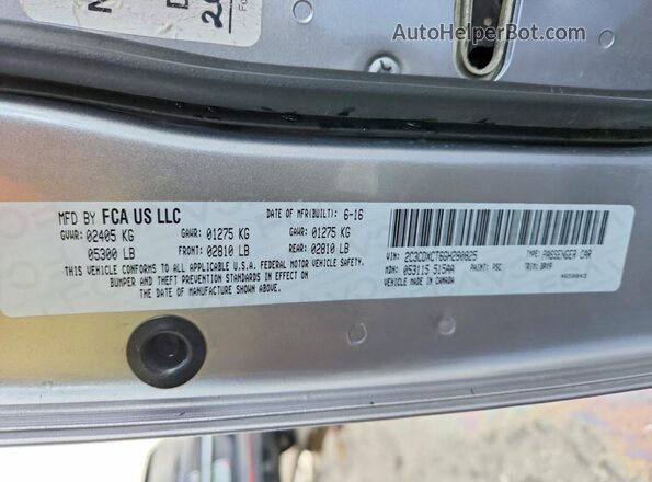 2C3CDXCT6GH280825 2016 DODGE CHARGER Silver ძრავის განყოფილების ხედი