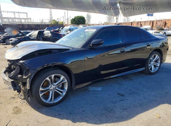 2C3CDXCT6NH176073 2022 DODGE CHARGER Black წინა მარცხენა ხედი სამი მეოთხედიდან
