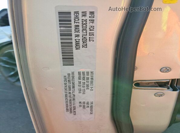 2C3CDXCT7LH204752 2020 DODGE CHARGER Silver VIN կոդի պիտակի տեսք