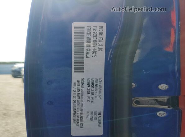 2C3CDXGJ2MH604275 2021 DODGE CHARGER Blue ძრავის განყოფილების ხედი