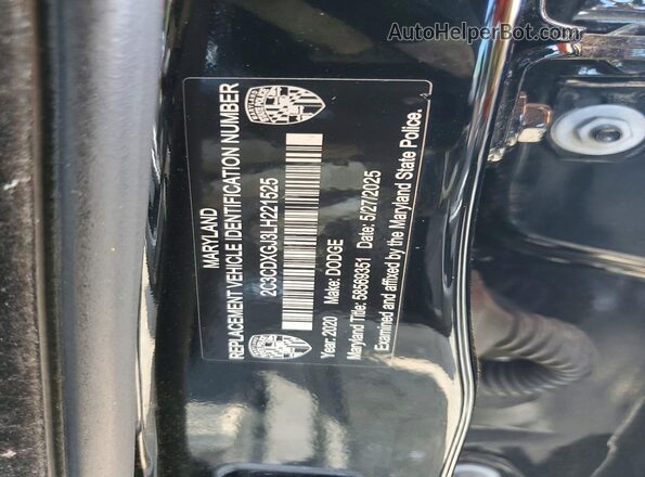 2C3CDXGJ3LH221525 2020 DODGE CHARGER Черный Вид подкапотного пространства