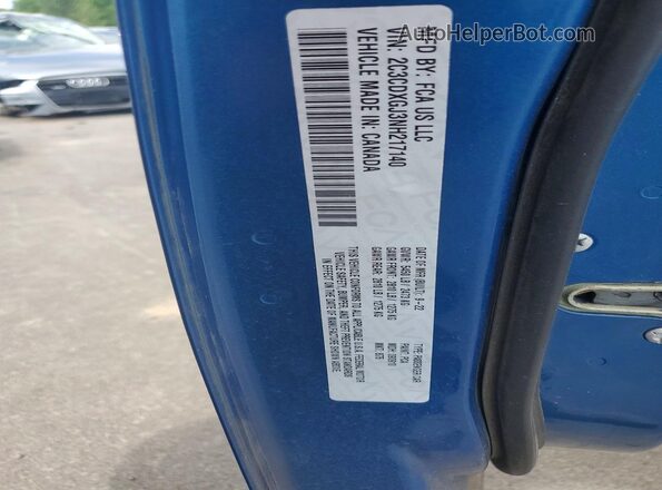 2C3CDXGJ3NH217140 2022 DODGE CHARGER Blue Vista del compartimento del motor