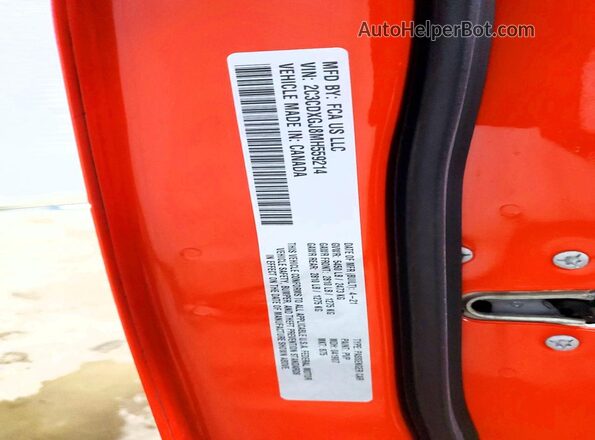 2C3CDXGJ8MH559214 2021 DODGE CHARGER Оранжевый Вид наклейки с VIN-кодом