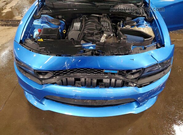 2C3CDXGJXKH611410 2019 DODGE CHARGER Blue Widok wnętrza z tyłu