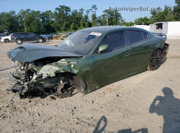 2C3CDXHG2NH189043 2022 DODGE CHARGER Green Առջևի ձախ երեք քառորդ տեսարան