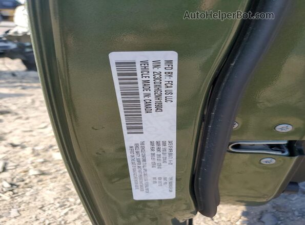 2C3CDXHG2NH189043 2022 DODGE CHARGER Green VIN կոդի պիտակի տեսք