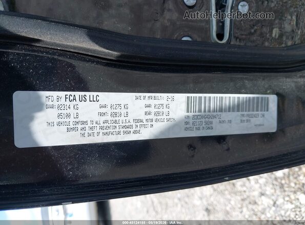 2C3CDXHG4GH204712 2016 DODGE CHARGER Черный Вид подкапотного пространства