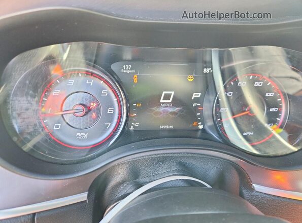 2C3CDXHG4KH726507 2019 DODGE CHARGER Red ხელსაწყოთა პანელის ხედი