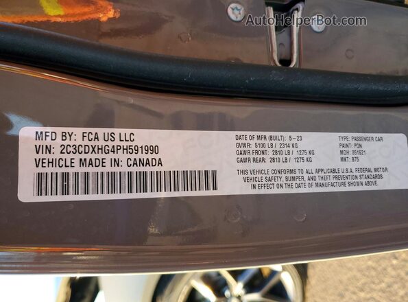 2C3CDXHG4PH591990 2023 DODGE CHARGER Серый Вид подкапотного пространства