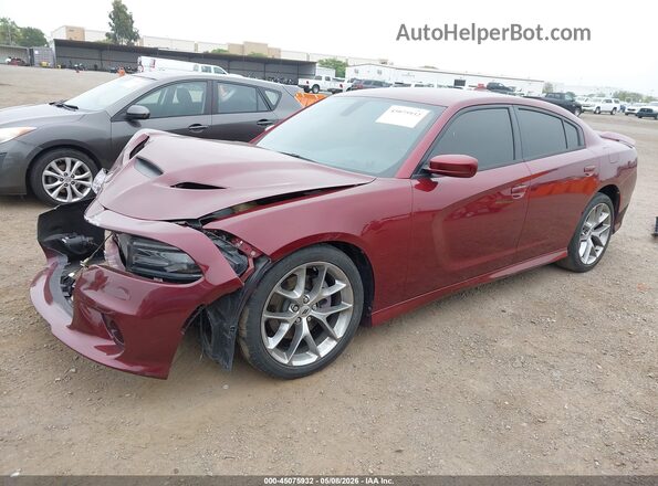 2C3CDXHG5KH737869 2019 DODGE CHARGER Бордовый Передняя левая четверть