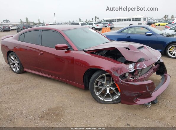 2C3CDXHG5KH737869 2019 DODGE CHARGER Бордовый Передняя правая четверть