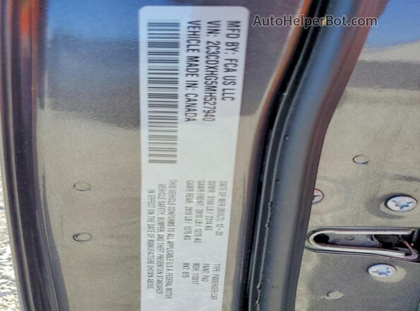 2C3CDXHG5MH527940 2021 DODGE CHARGER Black Widok komory silnika