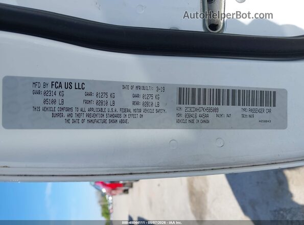 2C3CDXHG7KH585089 2019 DODGE CHARGER Белый Вид подкапотного пространства