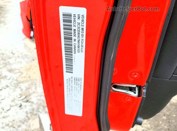 2C3CDXHG7NH106125 2022 DODGE CHARGER Red Շարժիչի բաժամունքի տեսք