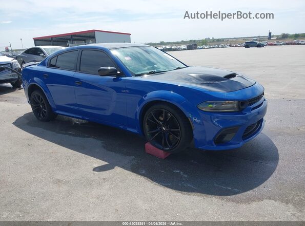 2C3CDXKT9HH664150 2017 DODGE CHARGER Синий Передняя правая четверть