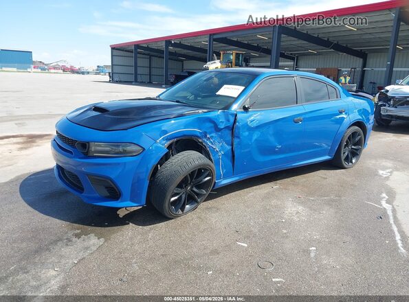 2C3CDXKT9HH664150 2017 DODGE CHARGER Синий Передняя левая четверть