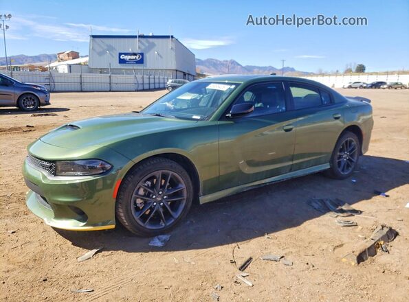 2C3CDXMG3PH705886 2023 DODGE CHARGER Зеленый Передняя левая четверть