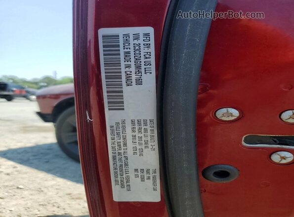 2C3CDZAG0MH571608 2021 DODGE CHALLENGER Burgundy Widok naklejki z numerem VIN