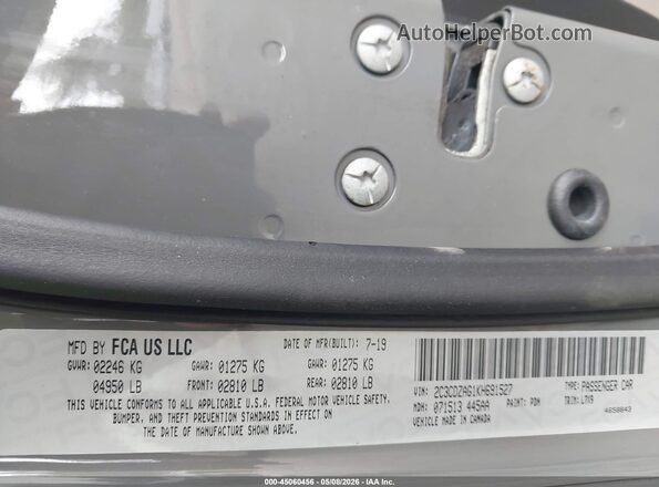 2C3CDZAG1KH691527 2019 DODGE CHALLENGER Серый Вид подкапотного пространства
