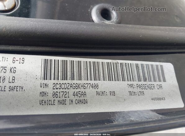 2C3CDZAG6KH677400 2019 DODGE CHALLENGER Черный Вид подкапотного пространства