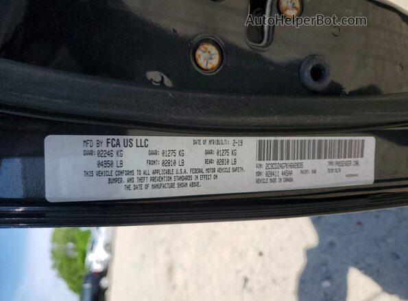 2C3CDZAG7KH602835 2019 DODGE CHALLENGER Gray Widok naklejki z numerem VIN