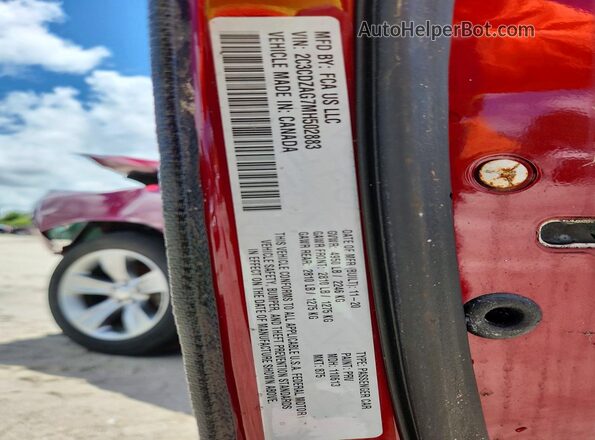 2C3CDZAG7MH502883 2021 DODGE CHALLENGER Maroon Widok komory silnika