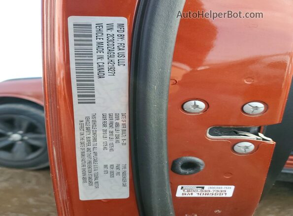 2C3CDZAG9LH219271 2020 DODGE CHALLENGER Оранжевый Вид подкапотного пространства