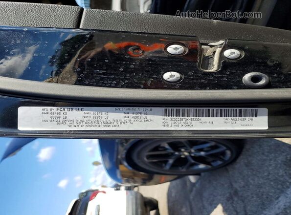 2C3CDZBT3KH552334 2019 DODGE CHALLENGER Черный Вид подкапотного пространства