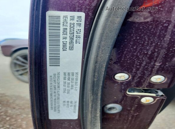 2C3CDZBT5MH607059 2021 DODGE CHALLENGER Purple Widok naklejki z numerem VIN