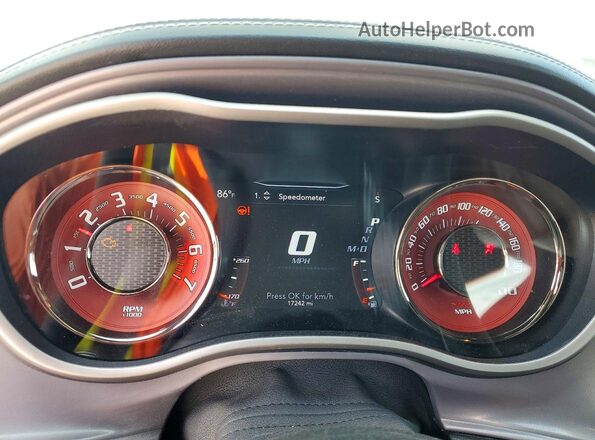 2C3CDZC96PH633757 2023 DODGE CHALLENGER Green ხელსაწყოთა პანელის ხედი