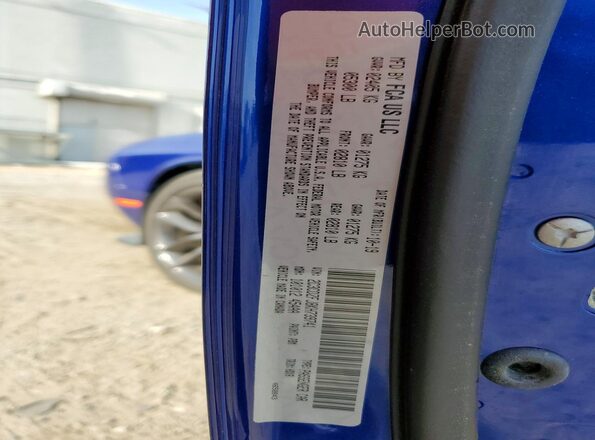 2C3CDZFJ8KH739741 2019 DODGE CHALLENGER Blue Engine compartment view
