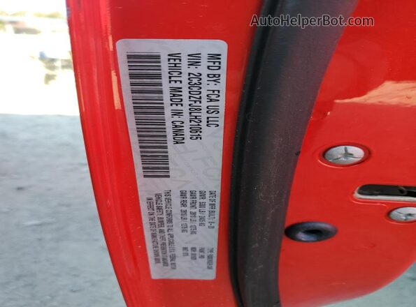 2C3CDZFJ8LH210615 2020 DODGE CHALLENGER Red Вид підкапотного простору