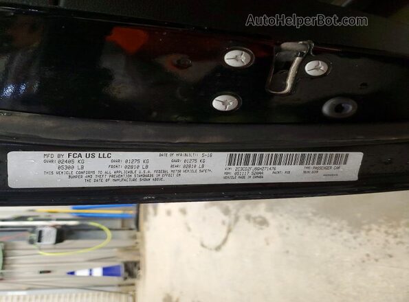 2C3CDZFJ9GH271476 2016 DODGE CHALLENGER Черный Вид подкапотного пространства