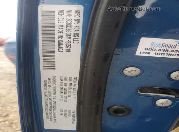 2C3CDZGG8MH605219 2021 DODGE CHALLENGER Blue Widok komory silnika