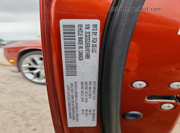 2C3CDZJG9LH214989 2020 DODGE CHALLENGER Orange Widok komory silnika