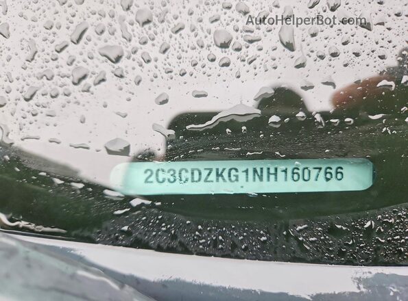 2C3CDZKG1NH160766 2022 DODGE CHALLENGER Черный Вид наклейки с VIN-кодом