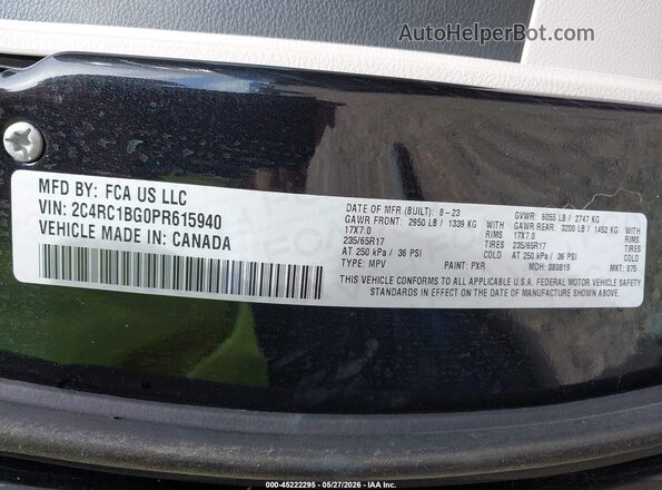 2C4RC1BG0PR615940 2023 CHRYSLER PACIFICA Black Engine compartment view