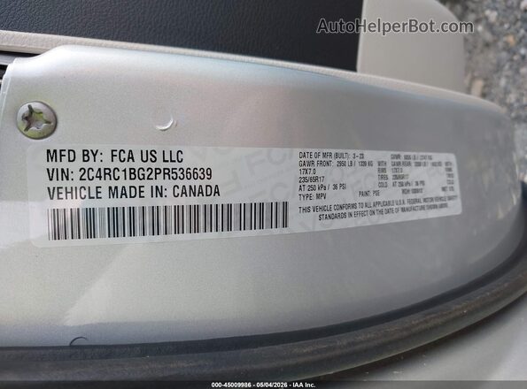 2C4RC1BG2PR536639 2023 CHRYSLER PACIFICA Silver Engine compartment view