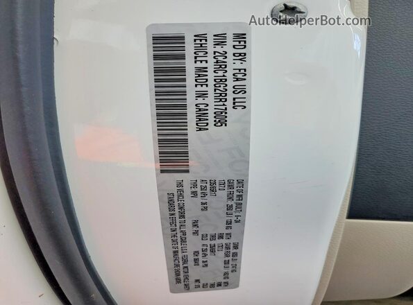 2C4RC1BG2RR176095 2024 CHRYSLER PACIFICA Белый Вид наклейки с VIN-кодом